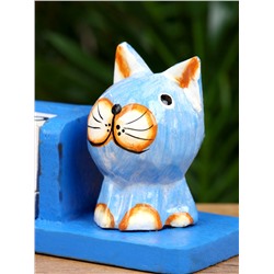 Календарь настольный «Котик», 13×6×7 см, дерево, синий