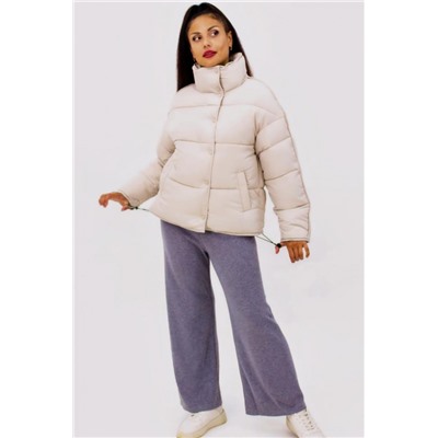 Стильная куртка Оверсайз арт.592 Евро-зима, демисезон (Светло-бежевый)