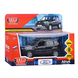 Машина металл LADA NIVA travel 12 см, (двери, черный метталлик) инерц., в коробке