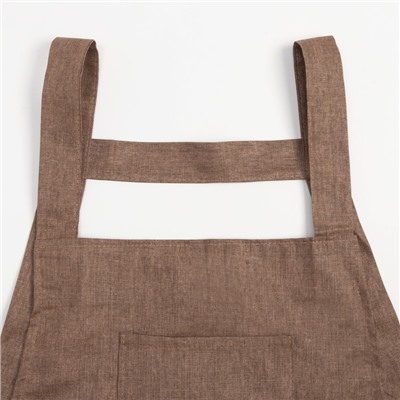 Фартук «Этель. Стиль», коричневый, 60×75 см, 60% п/э, 20% хлопок, 20% лён