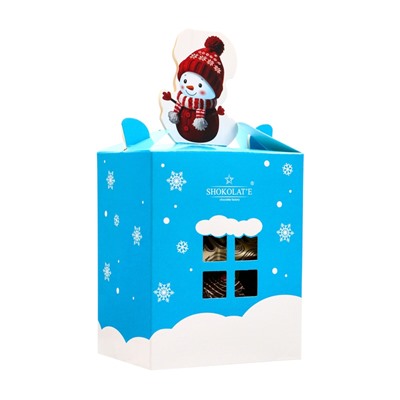 Сладкий новогодний подарок «Теремок со снеговиком», 110 г, МИКС