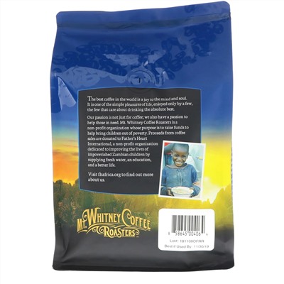 Mt. Whitney Coffee Roasters, органический кофе в зернах, темная обжарка, французский рецепт, 340 г (12 унций)