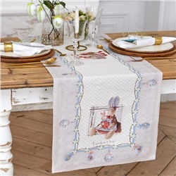 Дорожка на стол Этель «Пасхальные Тильды», 40×146 см, 100% хлопок, саржа 190 г/м², белая/розовая