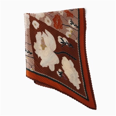 Платок плиссированный женский MINAKU, размер 70×70 см, коричневый