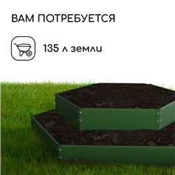Клумба оцинкованная, 2 яруса, d=60–100 см, высота бортика 30 см, зелёная, Greengo