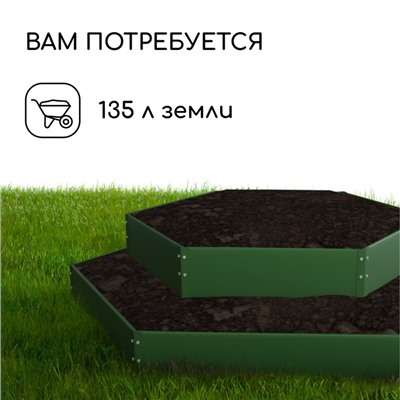 Клумба оцинкованная, 2 яруса, d=60–100 см, высота бортика 30 см, зелёная, Greengo