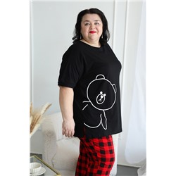 Пижама больших размеров с брюками Мишка