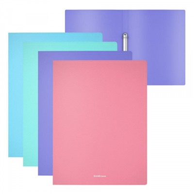 Папка пластиковая 2 кольца 24мм Matt Pastel 500мкм 49977 ассорти ErichKrause