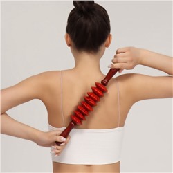 Массажёр «Скалка», универсальный, 36×6 см, 8 дисков, деревянный