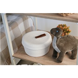 Корзина для хранения SL Home «Бэлл», плетёная, ручной работы, малая, 25×25×13.5 см, белая