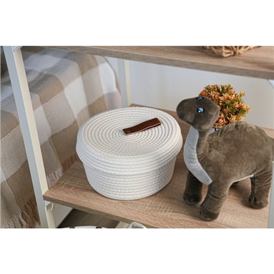 Корзина для хранения SL Home «Бэлл», плетёная, ручной работы, малая, 25×25×13.5 см, белая