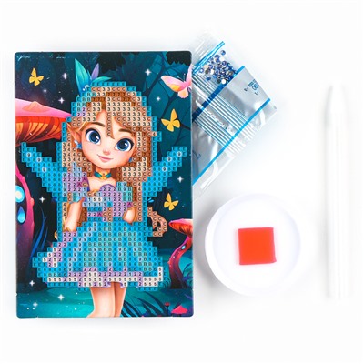Алмазная мозаика для детей со светящимися стразами «Фея», 10×15 см, набор для творчества