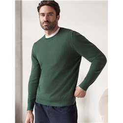 Джемпер с круглым воротом из хлопка с нейлоном