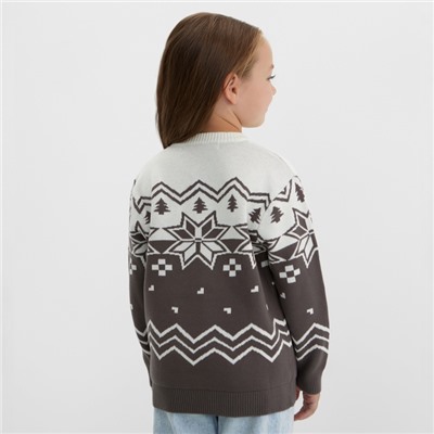 Свитер вязаный новогодний детский KAFTAN Scandinavia размер 30 (98-104 см), серый