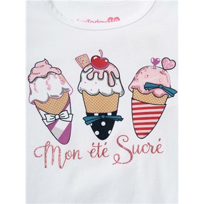 Комплект трикотажный для девочек: джемпер (футболка), шорты