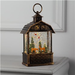 Светодиодная фигура «Олени в лесу» 14×24×8 см, пластик, батарейки ААх3 (не в комплекте), USB, свечение тёплое белое