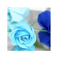 Мыльные розы, синие оттенки, набор 12 шт., в коробке