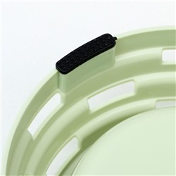 Миска двойная, 2×160 мл, 25×14×5 см, на пластиковом основании, металл, зелёная