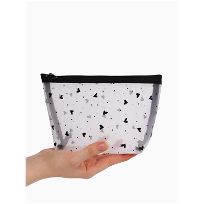 Косметичка женская Little love, с рисунком, на молнии, белая