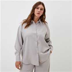 Блузка женская MIST plus-size, размер 58, серо-бежевая