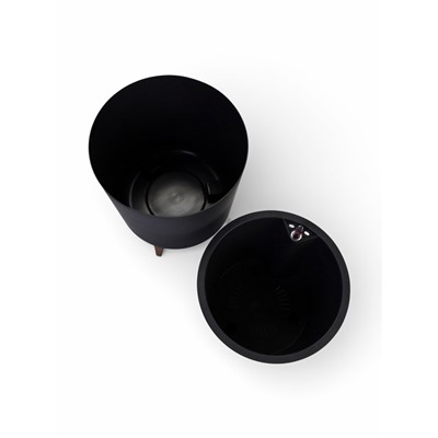 Кашпо для цветов «Флориан», 19 л, d=30 см, h=44.7 см, пластиковое, с автополивом, на ножках, серое