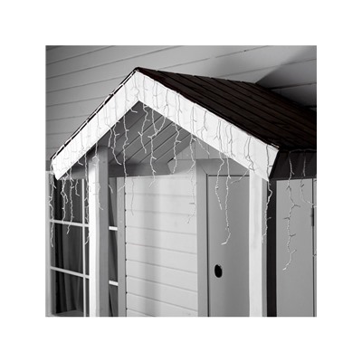 Гирлянда «Бахрома» 3×0.6 м, IP44, УМС, белая нить, 160 LED, свечение синее, мерцание белым, 220 В