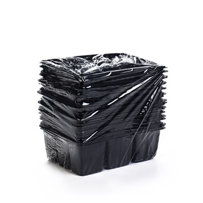 Кассета для рассады, 18×13.5×5.5 см, 9 ячеек, ячейка 100 мл, пластиковая, чёрная, набор 20 шт.