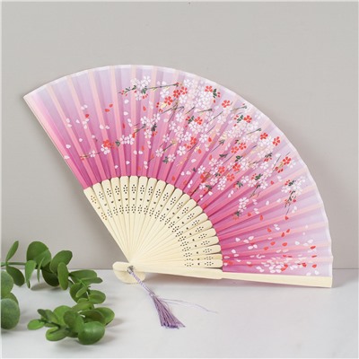 Веер 22 см бамбуковая основа / 6622-7 /уп 12/1000/