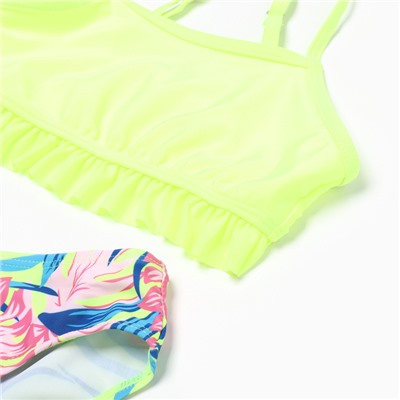 Купальник раздельный для девочек, цвет салатовый, рост 110-116 см
