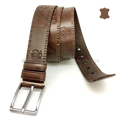 Ремень джинсовый INTERBELT Brown 4 см 41903-41904