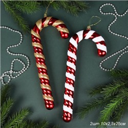 Елочное украшение Карамельная трость 2 штуки 10 см / H2304364 /уп 60/ микс