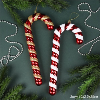 Елочное украшение Карамельная трость 2 штуки 10 см / H2304364 /уп 60/ микс