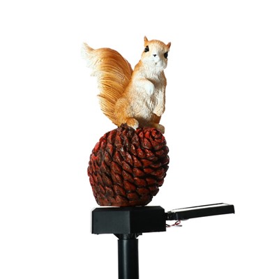 Садовый светильник «Бельчонок», уличный, на солнечной батарее, 41 см, 1 LED, свечение тёплое белое