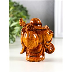 Нэцкэ фигурка полистоун под дерево «Хотей. Богатство», 7.2×6.8×9.2 см