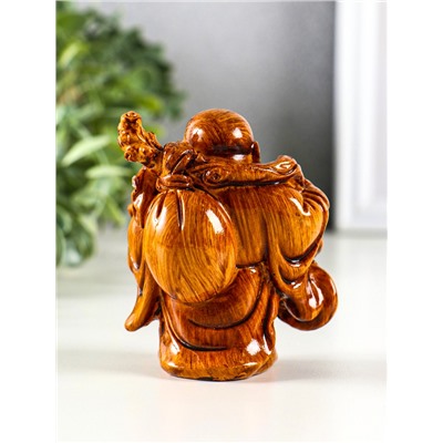 Нэцкэ фигурка полистоун под дерево «Хотей. Богатство», 7.2×6.8×9.2 см