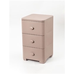 УЦЕНКА Комод 3-х секционный 37.5×36×63 см «Плетенка», цвет какао