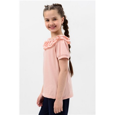 Блузка Апрель короткий рукав детская (Пудра)