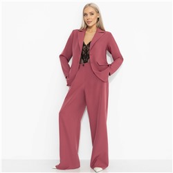 Брючный костюм элегантный, Серьезный стиль (2 в 1, малиновый десерт)
