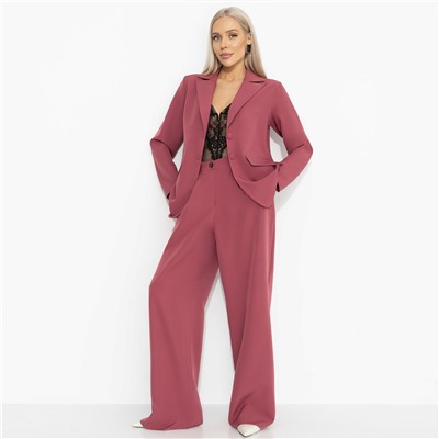 Брючный костюм элегантный, Серьезный стиль (2 в 1, малиновый десерт)