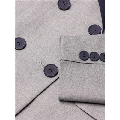 Пиджак женский с контрастным воротником MINAKU: Casual Collection, серый, размер 42