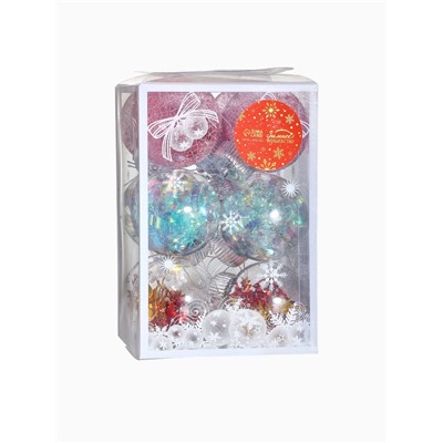 Ёлочные игрушки «Калейдоскоп» сеточка, шары новогодние, d=6 см, набор 12 шт., МИКС