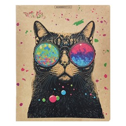 Тетрадь 48л. клетка "Коты в очках"