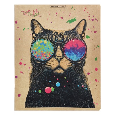 Тетрадь 48л. клетка "Коты в очках"