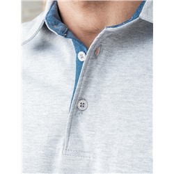 Джемпер-поло из эластичного футера с застежкой на пуговицы