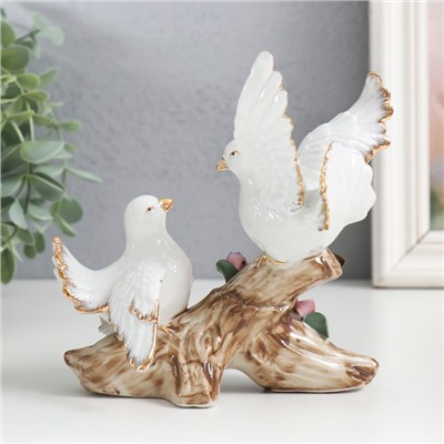 Фигурка керамика «Голуби на цветочной ветке», 12 см