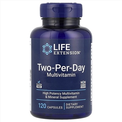 Life Extension, мультивитамины для приема дважды в день, версия 2, 120 капсул
