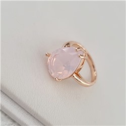 Кольцо 18 р ювелирная бижутерия Дубайское золото: покрытие позолота, вставка: фианит, цвет: нежно-розовый, арт.414.141-18