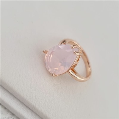 Кольцо 19 р ювелирная бижутерия Дубайское золото: покрытие позолота, вставка: фианит, цвет: нежно-розовый, арт.414.141-19