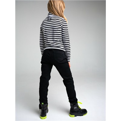 Джинсы-джоггеры, утепленные флисом, для девочки