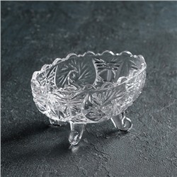 Конфетница «Вихрь», 13.5×9×7.5 см, на ножках, стекло
